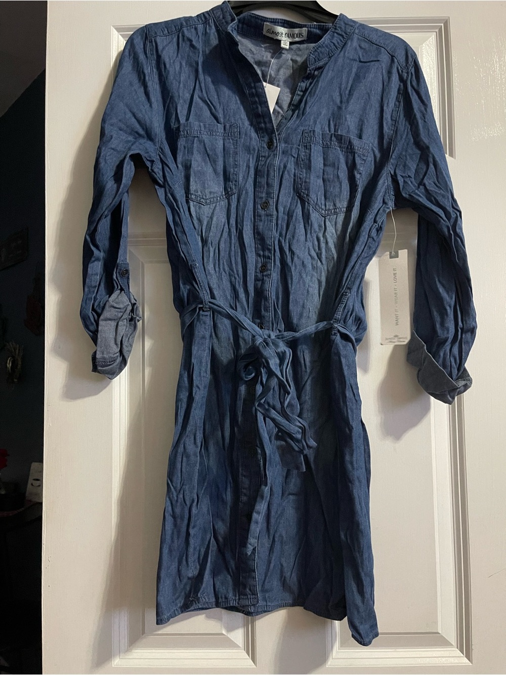 Almost Famous Blue Denim Shirt Dress